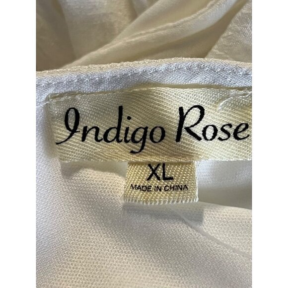 Indigo Rose Maxi Women White Dress Tier Size XL Extra Large Tier Sleeveless New - Picture 8 of 10